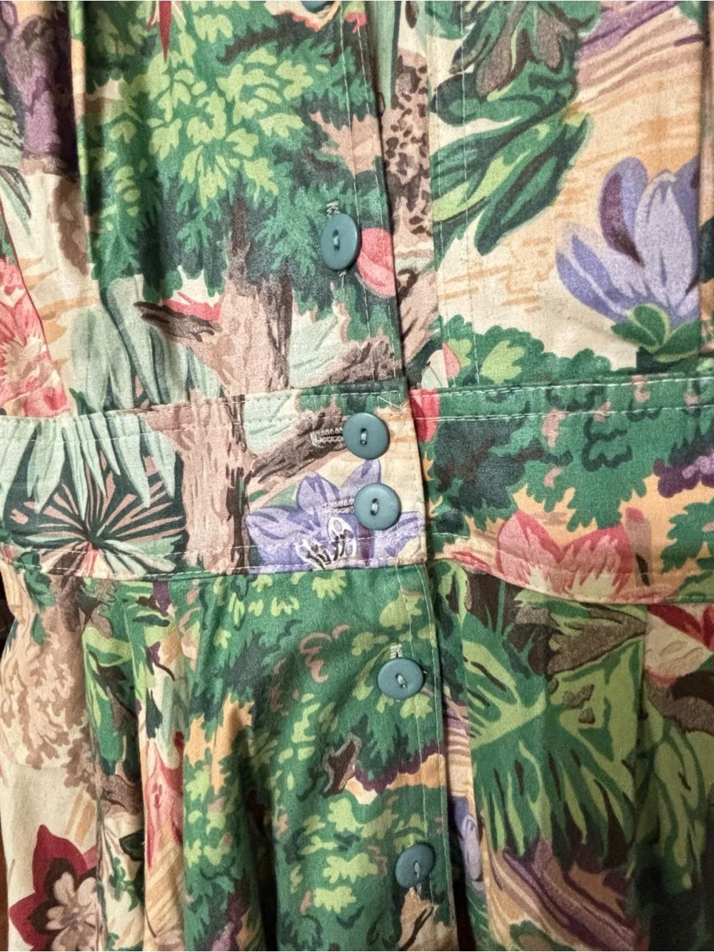 Vintage d.Frank Floral Fit-and-Flare Midi Swing Dress - Picture 9 of 11